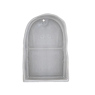 Hello Honey 9" White Reactive Glaze Stoneware Wall Shelf