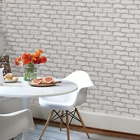 InHome Cambridge Brick Gray Peel & Stick Wallpaper