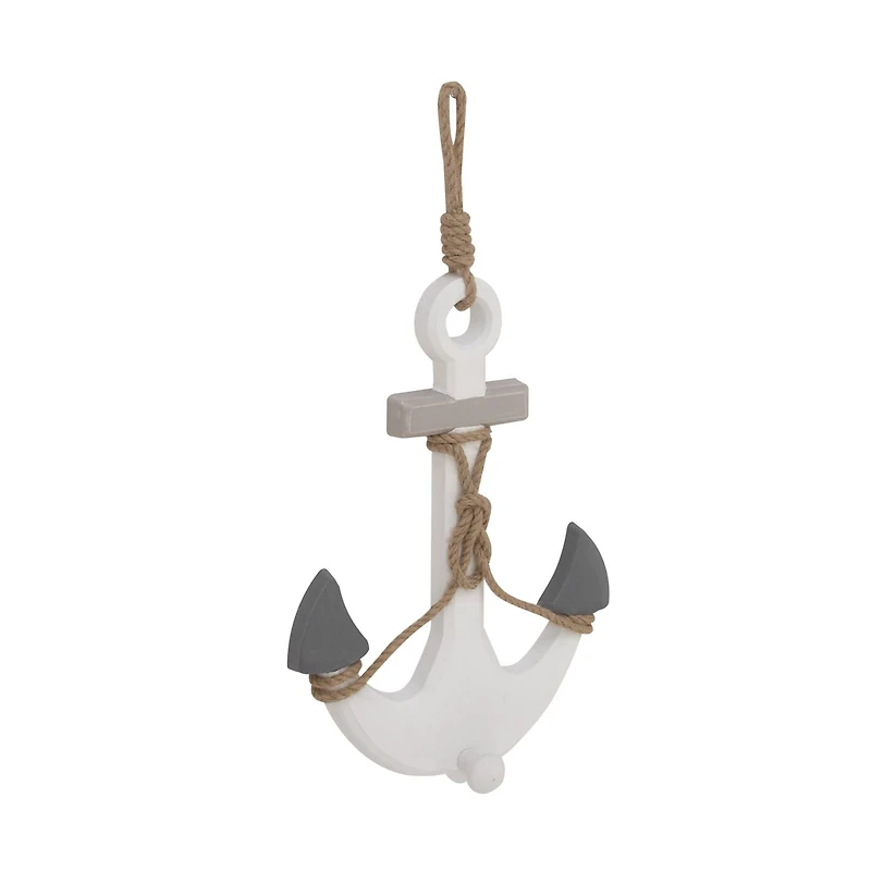 White Coastal Wood Wall Decor, 23" x 12"