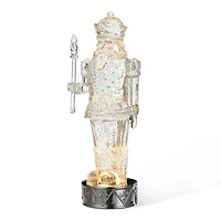 Glitzhome® 12.5" Lighted Acrylic Crystal Nutcracker Figurine Waterglobe