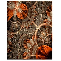 Designart - Orange Brown Digital Art Fractal Flower
