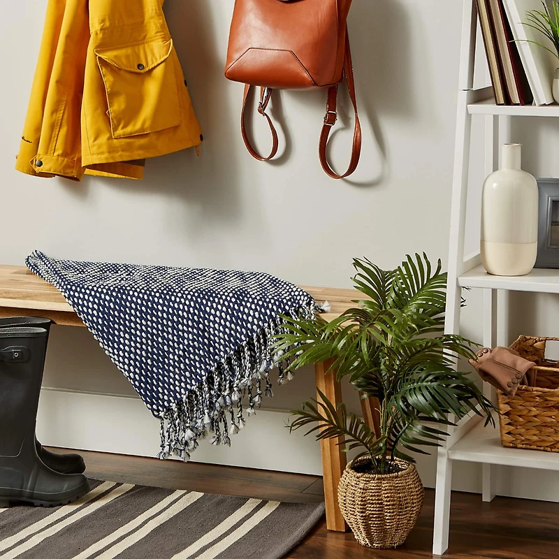 DII® Navy & White Textured Acrylic Throw