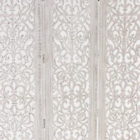 White Mango Wood Farmhouse Room Divider Screen, 69 " x 60 " x 1 "
