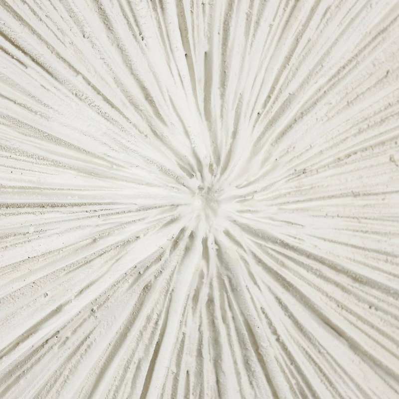 23" Cream Resin Coral Textured Round Sculpture