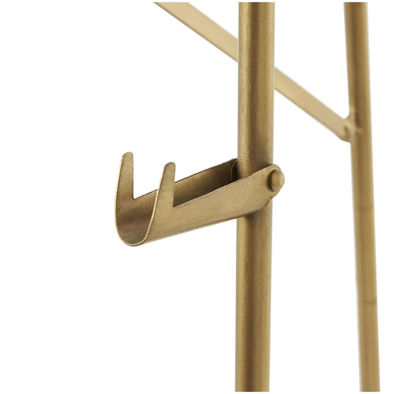 66.5" Gold Metal Foldable 2-Tier Display Easel with Scroll Finial