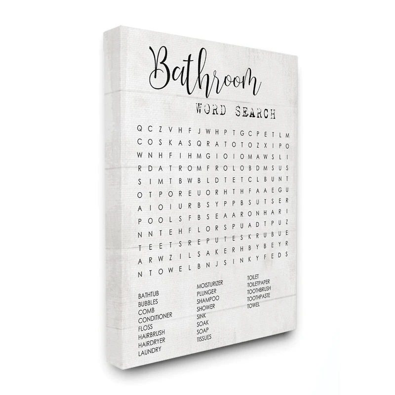 Stupell Industries Bathroom Word Search Wall Art