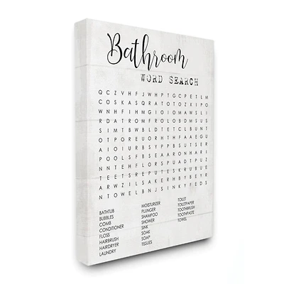 Stupell Industries Bathroom Word Search Wall Art