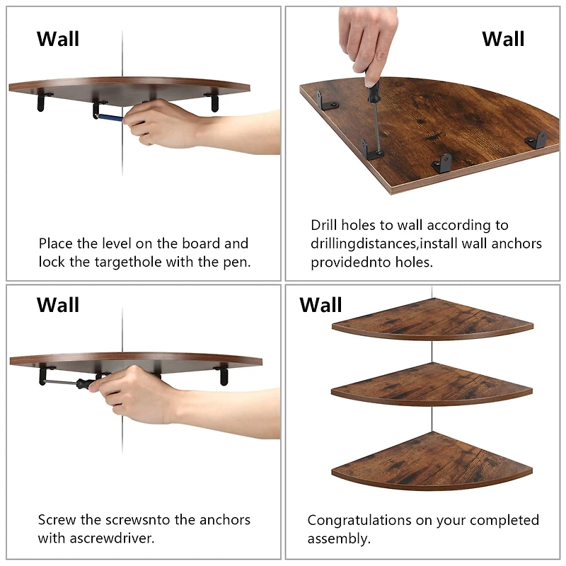 Floating Corner Shelves Set