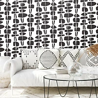 RoomMates Black Stacked Stones Peel & Stick Wallpaper