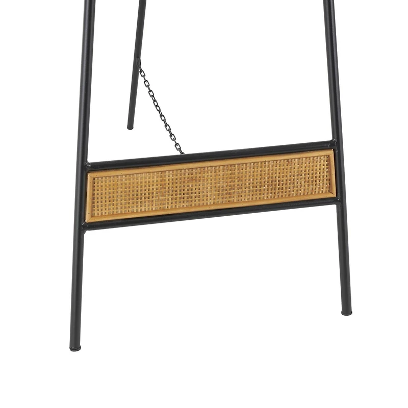 51" Black Metal Easel with Wood Accents