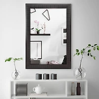 Head West® Rustic Brown Framed Beveled Glass Accent Wall Mirror