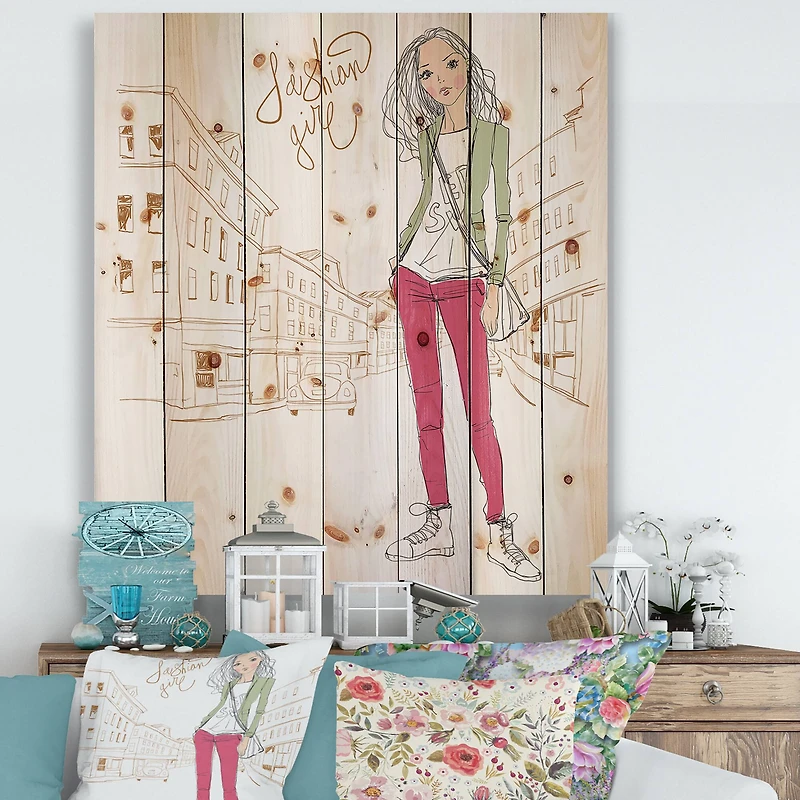 Designart - Trendy Fashion Girl II