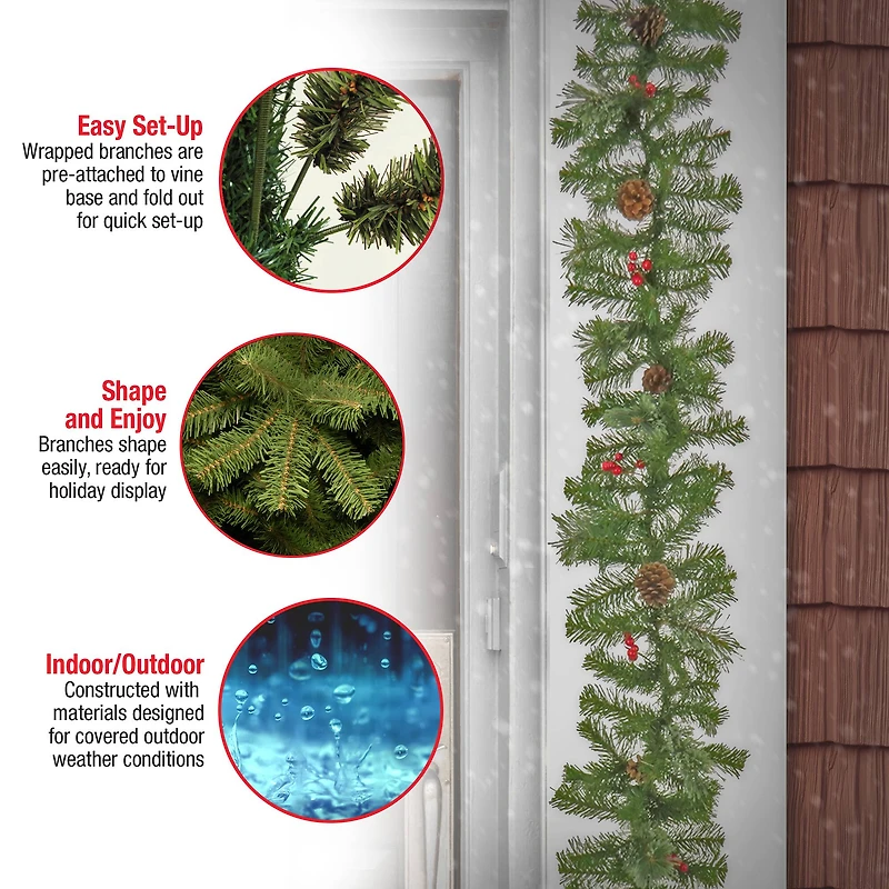 9ft. Evergreen & Cashmere Tips Garland
