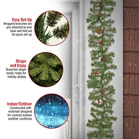 9ft. Evergreen & Cashmere Tips Garland