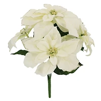 17" White & Silver Poinsettia Deluxe Bush by Ashland®