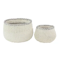 Gray Polyester Country Storage Basket Set