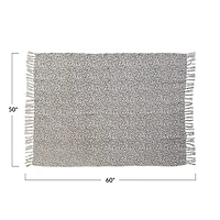 Hello Honey® Neutral Floral Pattern Cotton Throw Blanket with Fringe