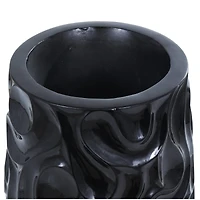 Large Black Wavy Textured Floor Vase