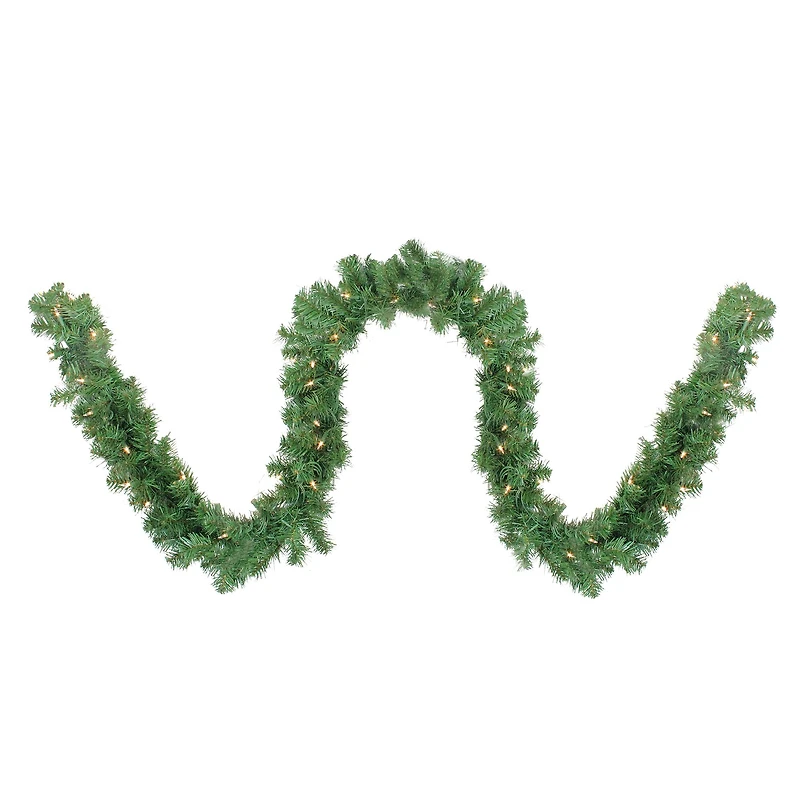 Pre-Lit 4-Piece Winter Spruce Artificial Christmas Tree, Garland & Wreath Set, Clear Lights
