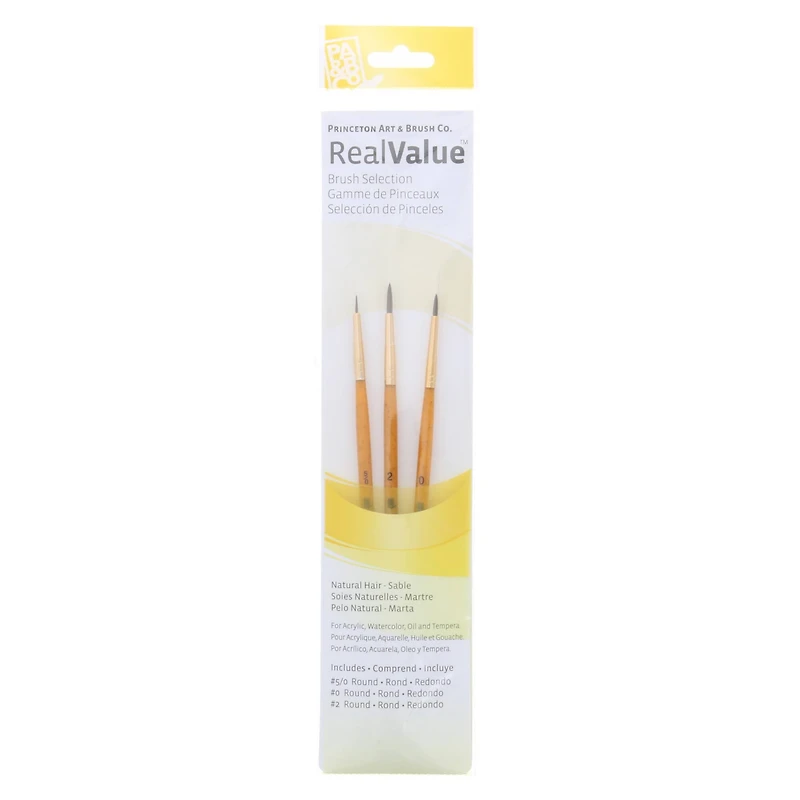 Princeton™ RealValue™ Sable Round 3 Piece Brush Set