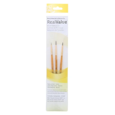 Princeton™ RealValue™ Sable Round 3 Piece Brush Set