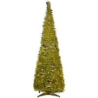 6ft. Unlit Gold Tinsel Pop-Up Artificial Christmas Tree