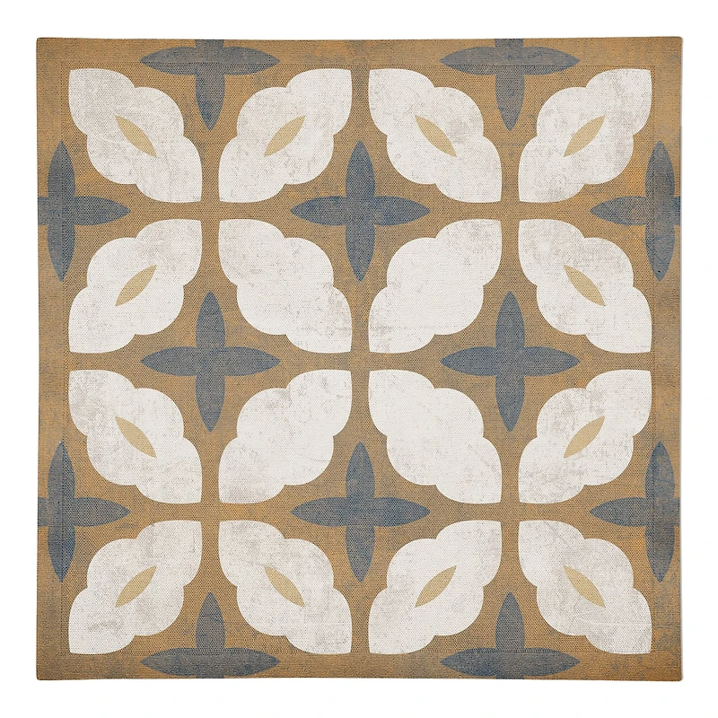 Yellow and Blue Medallion 10" x 10" Cotton Twill Napkin