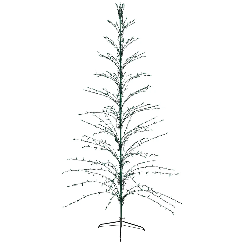 9ft. Pre-Lit Cascade Twig Artificial Christmas Tree, Green Lights
