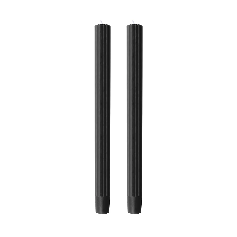 10" Black Flute Taper Candles, 2ct. by Ashland®