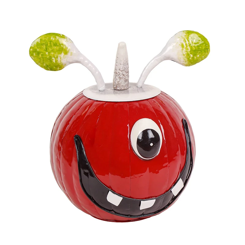 11" One-Eyed Monster Pumpkin Metal Tabletop Décor