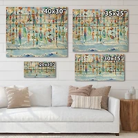 Designart - Jewelry of Sea Shell and Beads - Traditional Print on Natural Pine Wood