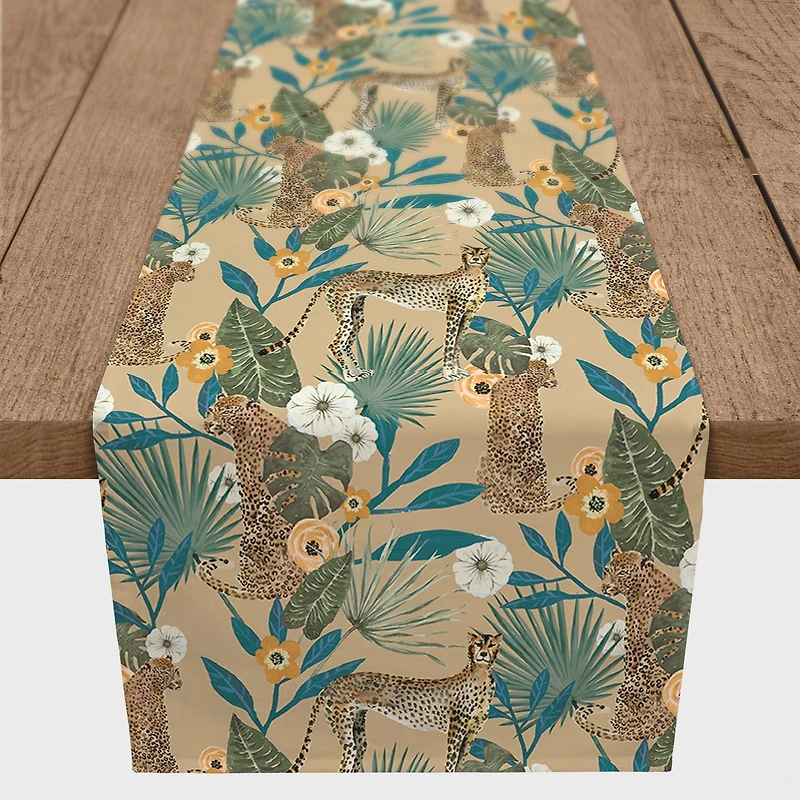 72" Tropical Cheetah Cotton Twill Runner