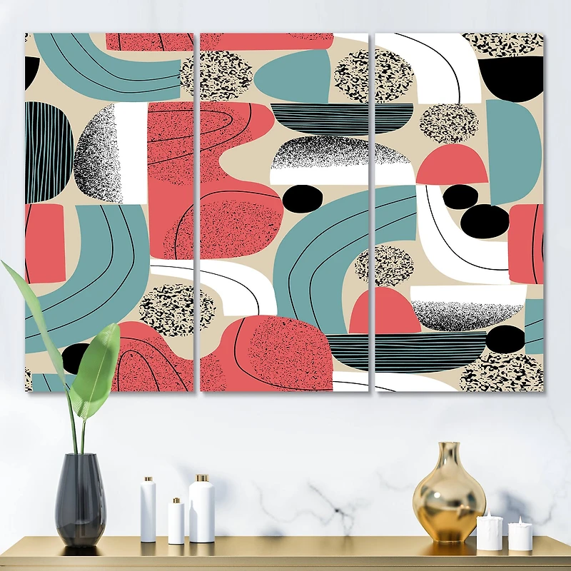 Designart - Retro Shapes With Abstract Suns and Moons III