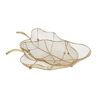 Set of 2" Gold Metal Traditional Tray 23", 19"