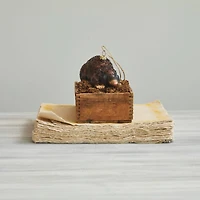 Hello Honey® Hand-Painted Brown Mole with Glitter Glass Ornament