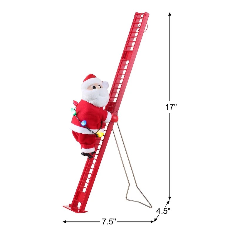 Mr. Christmas 17" Animated Single Ladder Climbing Santa