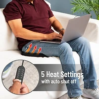 Mind Reader Heated Memory Foam Seat Cushion, Air-Cloud Technology, Coccyx & Hip Pain Relief with 4 Heat Settings, Timer & Auto Shut-Off, Black