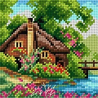 Orchidea Needlepoint Canvas For Halfstitch Without Yarn Spring - Printed Tapestry Canvas