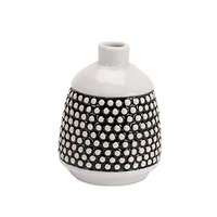 Black & White Bubbled Ceramic Bud Vase Set