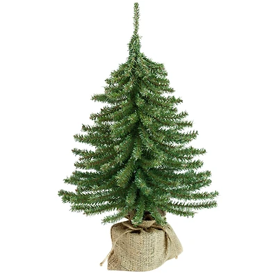 18" Unlit Downswept Mini Village Pine Artificial Christmas Tree in Burlap Base