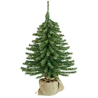 18" Unlit Downswept Mini Village Pine Artificial Christmas Tree in Burlap Base