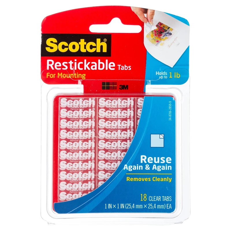 3M Scotch® Restickable Mounting Tabs, 18ct.