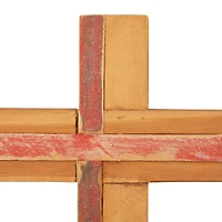 18" Brown Wood Modern Cross Sculpture
