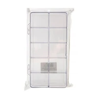 John Bead 7" Clear 10 Compartment Plastic Rectangle Box