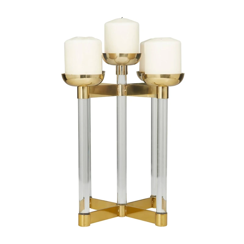 The Novogratz 14" Gold Contemporary Candleholder
