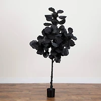 6ft. Artificial Halloween Black Fiddle Leaf Tree