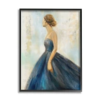 Stupell Industries Young Woman Blue Dress Soft Focus Pose in Frame Wall Art