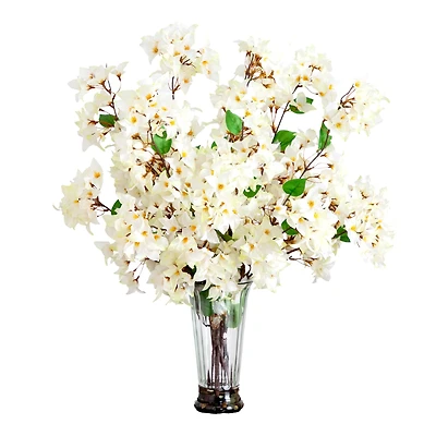 2.5ft. White Bougainvillea Arrangement in Glass Vase