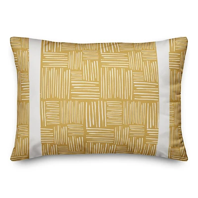 Gold Crosshatch Throw Pillow