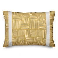 Gold Crosshatch Throw Pillow